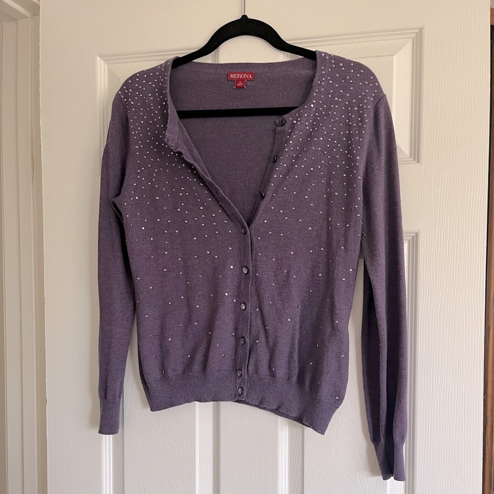 Merona purple cardigan - Picture 1 of 4